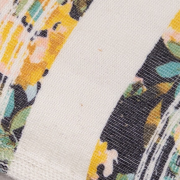 Moth Anthropologie Cardigan Sweater Womens Sz Large Multicolor Floral Stripe Zip - Picture 3 of 11